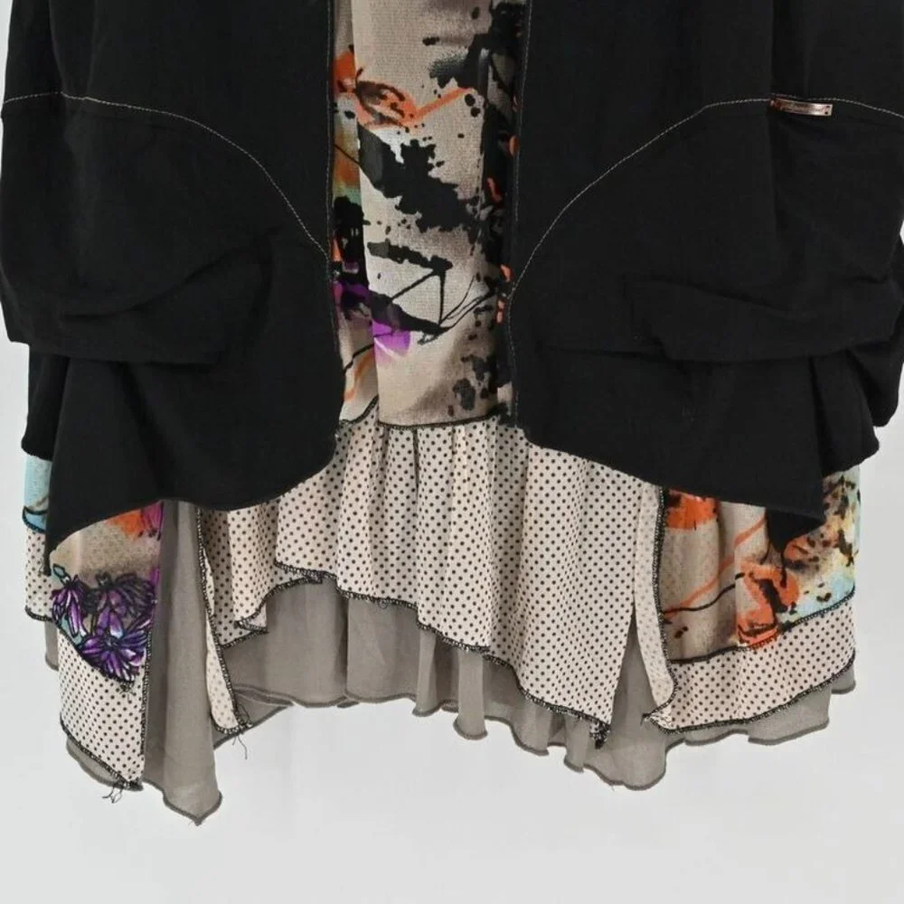 C'FAIT POUR VOUS Womens Sleeveless Tiered Ruffle Hem Multicolor Dress US Size 12 - Picture 3 of 9